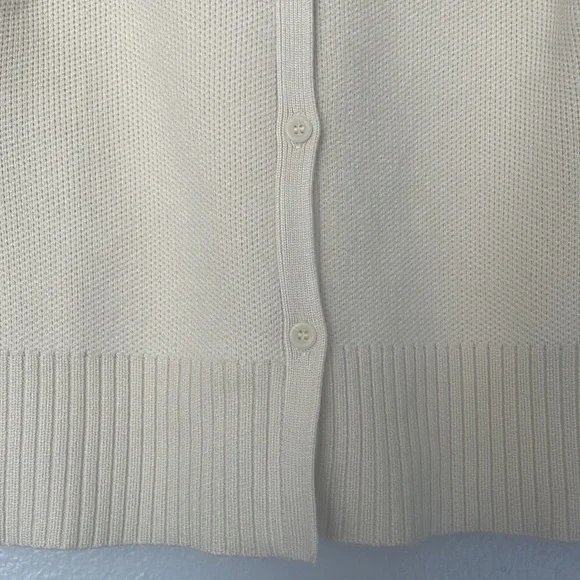 Zara Knit Ribbed Boxy Cardigan Jacket Cream Size Small - Picture 6 of 7